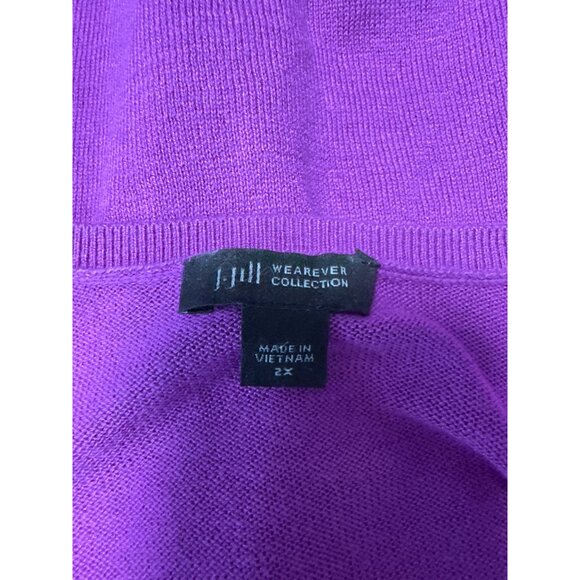 J. Jill Wearever Silk-Blend V-Neck Blouson-Sleeve Sweater Size 2X - Picture 5 of 8
